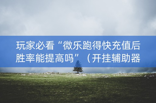 玩家必看“微乐跑得快充值后胜率能提高吗”（开挂辅助器脚本)