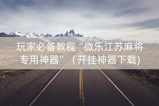 玩家必备教程“微乐江苏麻将专用神器”（开挂神器下载)