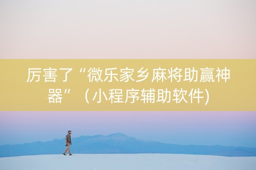 厉害了“微乐家乡麻将助赢神器”（小程序辅助软件)