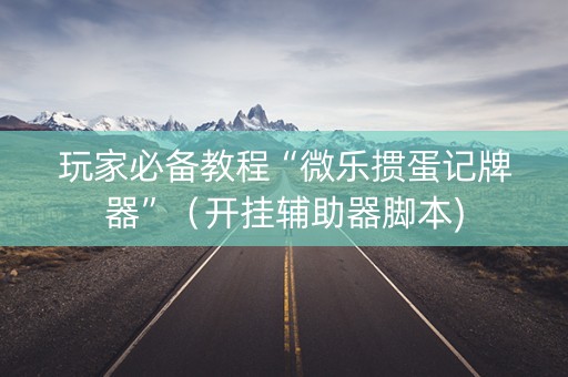 玩家必备教程“微乐掼蛋记牌器”（开挂辅助器脚本)