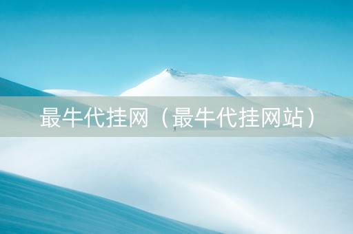 最牛代挂网（最牛代挂网站）