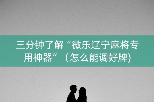 三分钟了解“微乐辽宁麻将专用神器”（怎么能调好牌)
