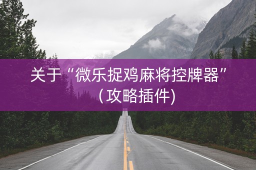 关于“微乐捉鸡麻将控牌器”（攻略插件)