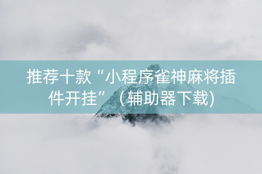推荐十款“小程序雀神麻将插件开挂”（辅助器下载)