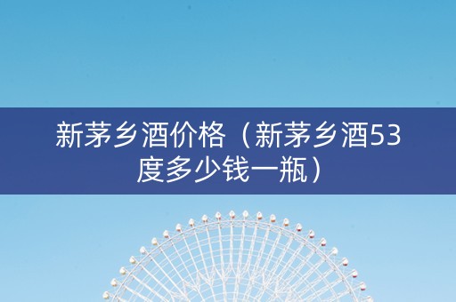 新茅乡酒价格（新茅乡酒53度多少钱一瓶）