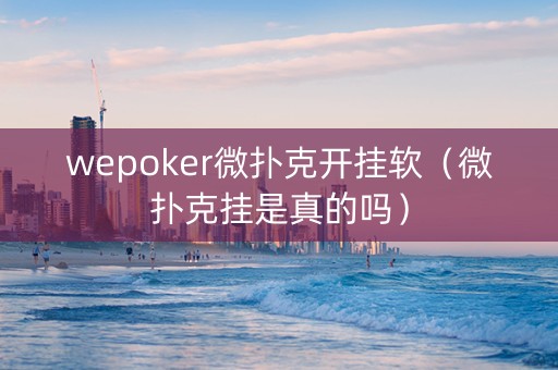 wepoker微扑克开挂软（微扑克挂是真的吗）