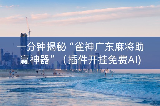 一分钟揭秘“雀神广东麻将助赢神器”（插件开挂免费AI)