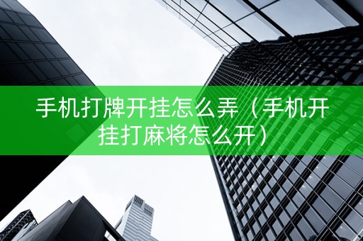 手机打牌开挂怎么弄（手机开挂打麻将怎么开）