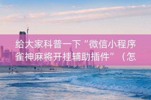 给大家科普一下“微信小程序雀神麻将开挂辅助插件”（怎么能让牌好一点)