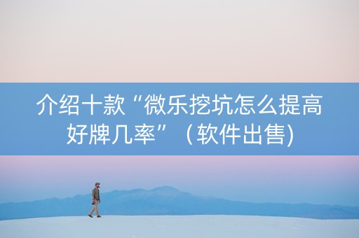 介绍十款“微乐挖坑怎么提高好牌几率”（软件出售)