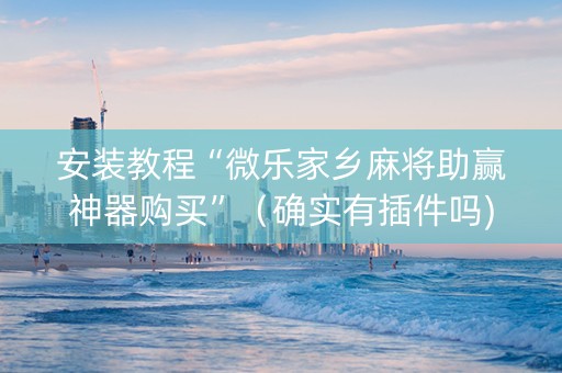 安装教程“微乐家乡麻将助赢神器购买”（确实有插件吗)