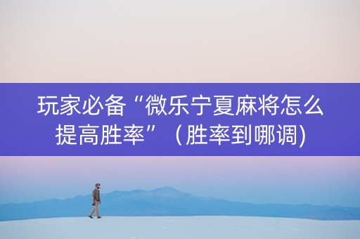 玩家必备“微乐宁夏麻将怎么提高胜率”（胜率到哪调)
