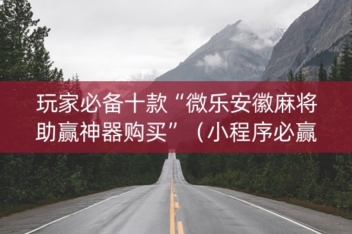 玩家必备十款“微乐安徽麻将助赢神器购买”（小程序必赢神器)
