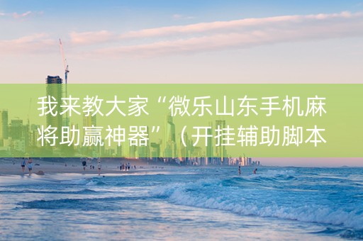 我来教大家“微乐山东手机麻将助赢神器”（开挂辅助脚本)