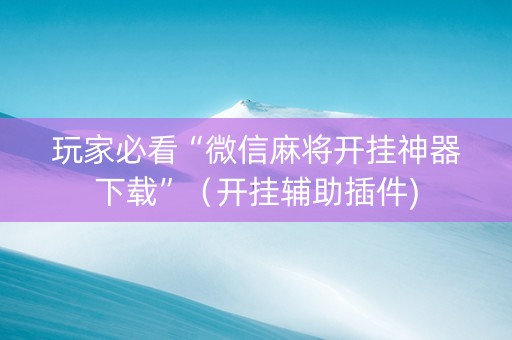 玩家必看“微信麻将开挂神器下载”（开挂辅助插件)