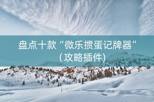 盘点十款“微乐掼蛋记牌器”（攻略插件)