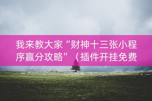 我来教大家“财神十三张小程序赢分攻略”（插件开挂免费AI)