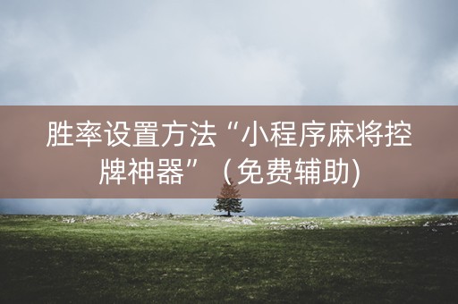 胜率设置方法“小程序麻将控牌神器”（免费辅助)
