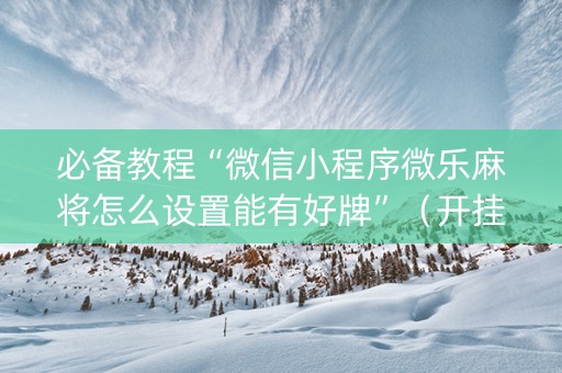 必备教程“微信小程序微乐麻将怎么设置能有好牌”（开挂辅助插件)