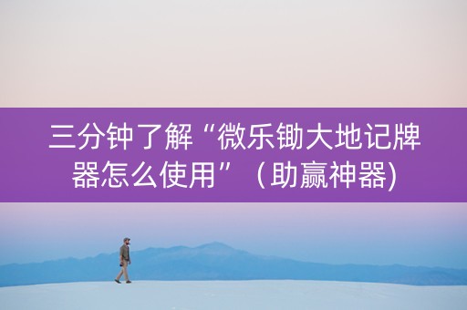 三分钟了解“微乐锄大地记牌器怎么使用”（助赢神器)