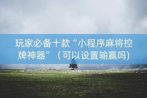玩家必备十款“小程序麻将控牌神器”（可以设置输赢吗)