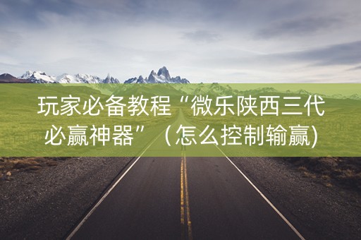 玩家必备教程“微乐陕西三代必赢神器”（怎么控制输赢)