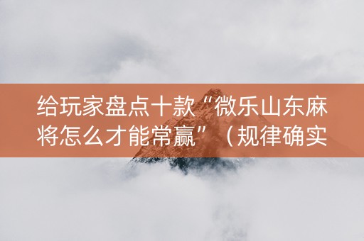 给玩家盘点十款“微乐山东麻将怎么才能常赢”（规律确实有挂)