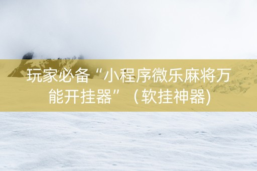玩家必备“小程序微乐麻将万能开挂器”（软挂神器)