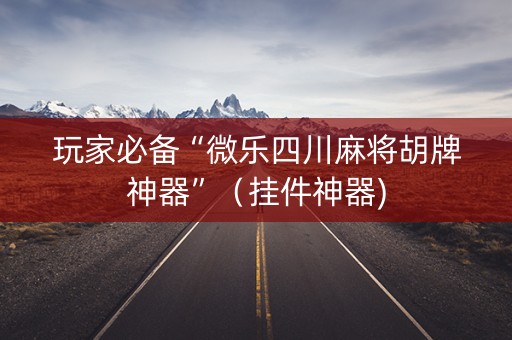 玩家必备“微乐四川麻将胡牌神器”（挂件神器)