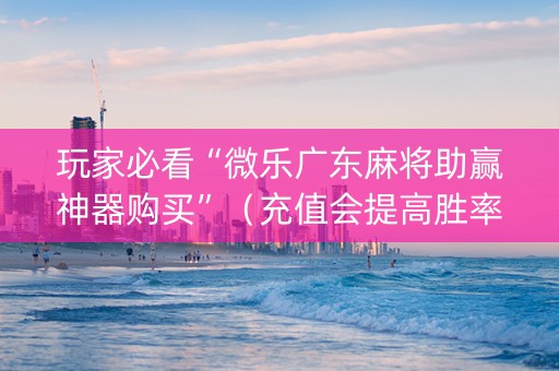 玩家必看“微乐广东麻将助赢神器购买”（充值会提高胜率么)