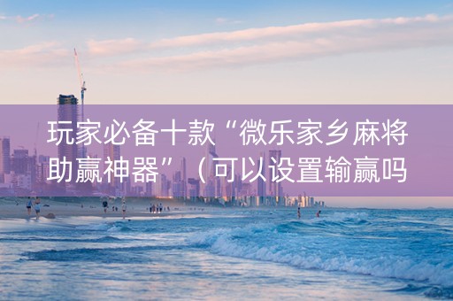 玩家必备十款“微乐家乡麻将助赢神器”（可以设置输赢吗)