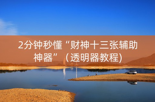 2分钟秒懂“财神十三张辅助神器”（透明器教程)