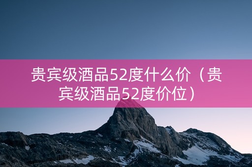 贵宾级酒品52度什么价（贵宾级酒品52度价位）