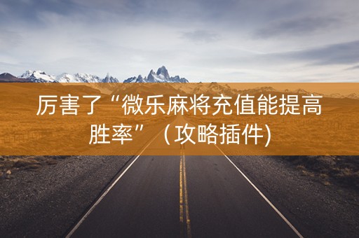 厉害了“微乐麻将充值能提高胜率”（攻略插件)
