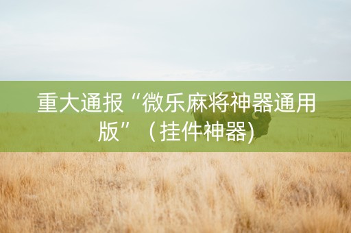 重大通报“微乐麻将神器通用版”（挂件神器)