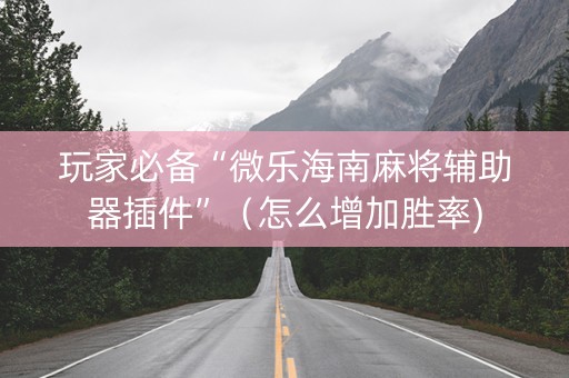 玩家必备“微乐海南麻将辅助器插件”（怎么增加胜率)
