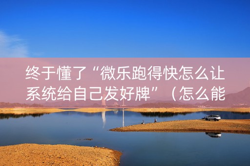 终于懂了“微乐跑得快怎么让系统给自己发好牌”（怎么能让牌好一点)