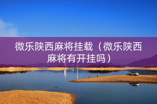 微乐陕西麻将挂载（微乐陕西麻将有开挂吗）