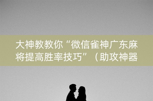 大神教教你“微信雀神广东麻将提高胜率技巧”（助攻神器)