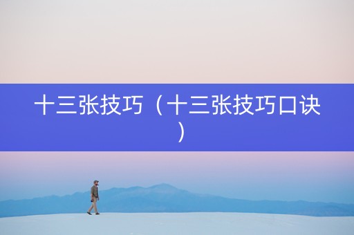十三张技巧（十三张技巧口诀）