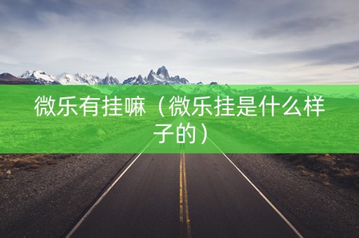 微乐有挂嘛（微乐挂是什么样子的）