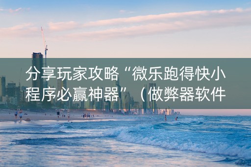 分享玩家攻略“微乐跑得快小程序必赢神器”（做弊器软件下载)