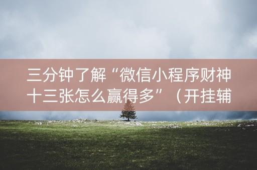 三分钟了解“微信小程序财神十三张怎么赢得多”（开挂辅助插件)