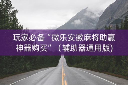 玩家必备“微乐安徽麻将助赢神器购买”（辅助器通用版)