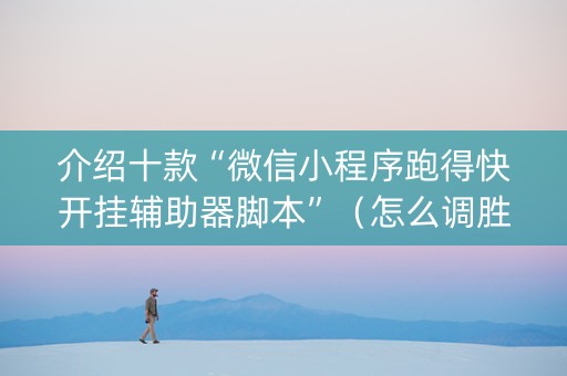 介绍十款“微信小程序跑得快开挂辅助器脚本”（怎么调胜率)