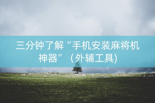 三分钟了解“手机安装麻将机神器”（外辅工具)