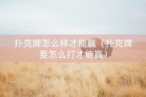 扑克牌怎么样才能赢（扑克牌要怎么打才能赢）