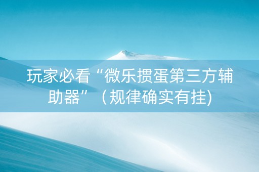玩家必看“微乐掼蛋第三方辅助器”（规律确实有挂)