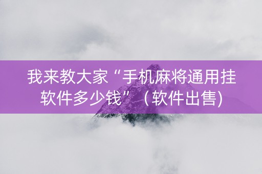 我来教大家“手机麻将通用挂软件多少钱”（软件出售)