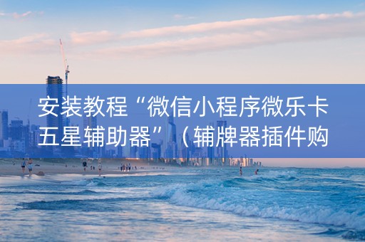 安装教程“微信小程序微乐卡五星辅助器”（辅牌器插件购买)
